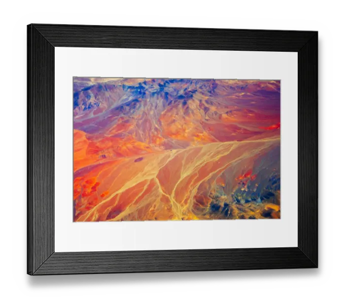 Framed Print : Aerial view of land pattern on Atacama Desert, Chile Framed Print : Aerial view of land pattern on Atacama Desert, Chile