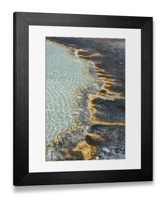 Framed Print : USA, Wyoming. Doublet Pool run-off detail, Yellowstone National Park