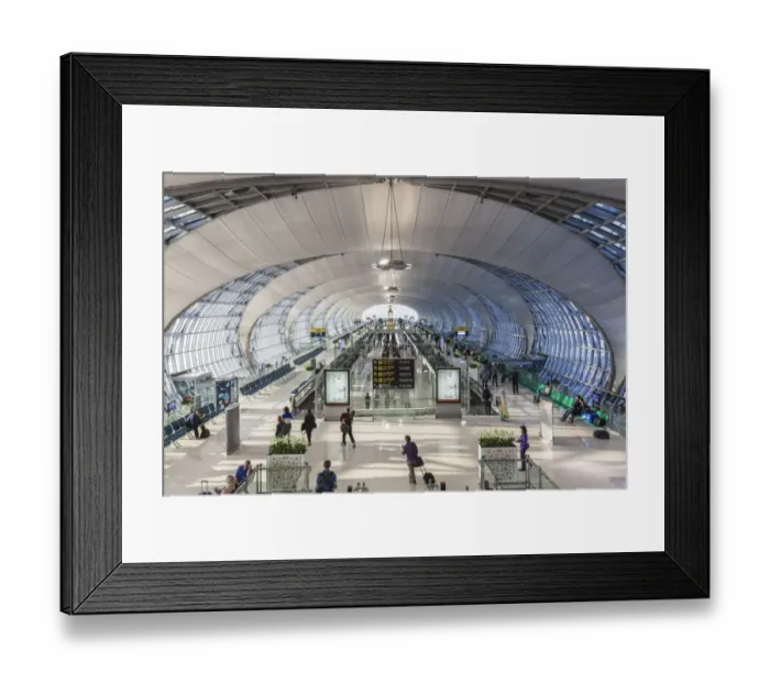 Framed Print : Thailand, Bangkok. Suvarnabhumi International Airport, BKK interior Framed Print : Thailand, Bangkok. Suvarnabhumi International Airport, BKK interior