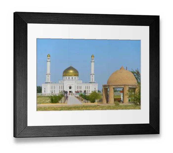 Framed Print : Mosque near Arystan Bab Mausoleum, near Kogam, Kazakhstan