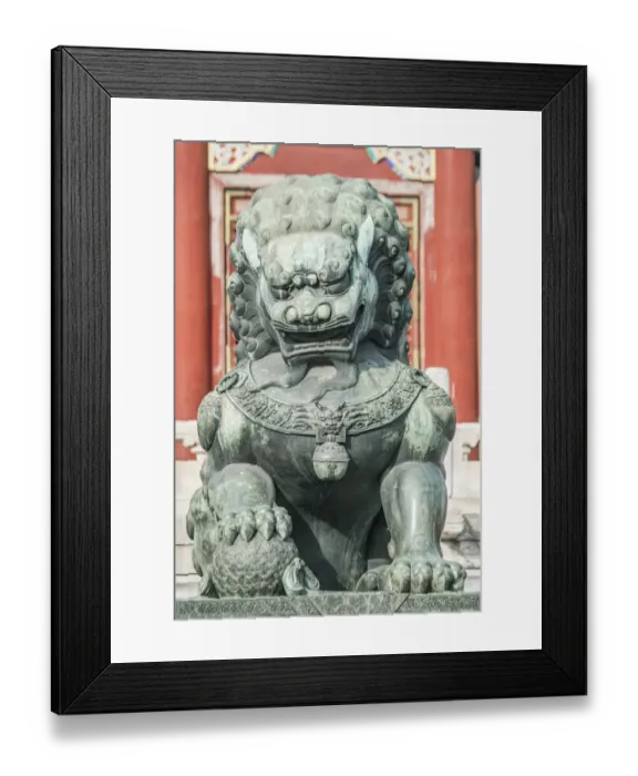 Framed Print : China, Beijing. Forbidden Citys lion guardian Framed Print : China, Beijing. Forbidden Citys lion guardian
