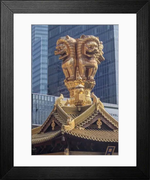 Framed Print : China, Shanghai. Jing an Temple roof detail Framed Print : China, Shanghai. Jing an Temple roof detail