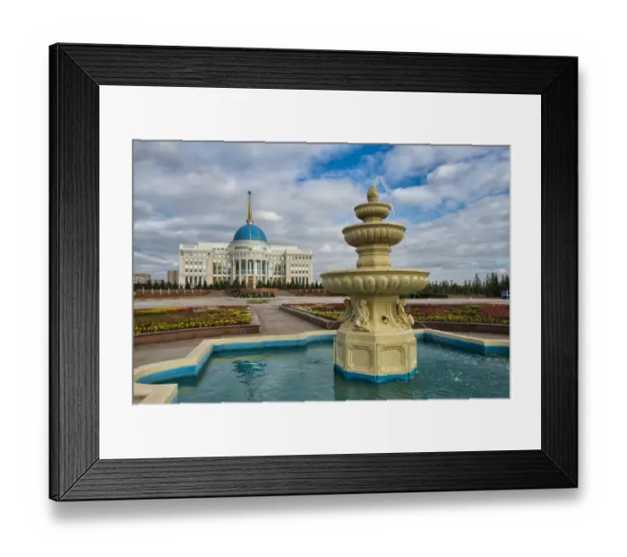 Framed Print : The Ak Orda Presidential Palace with the fountain, Astana, Kazakhstan Framed Print : The Ak Orda Presidential Palace with the fountain, Astana, Kazakhstan