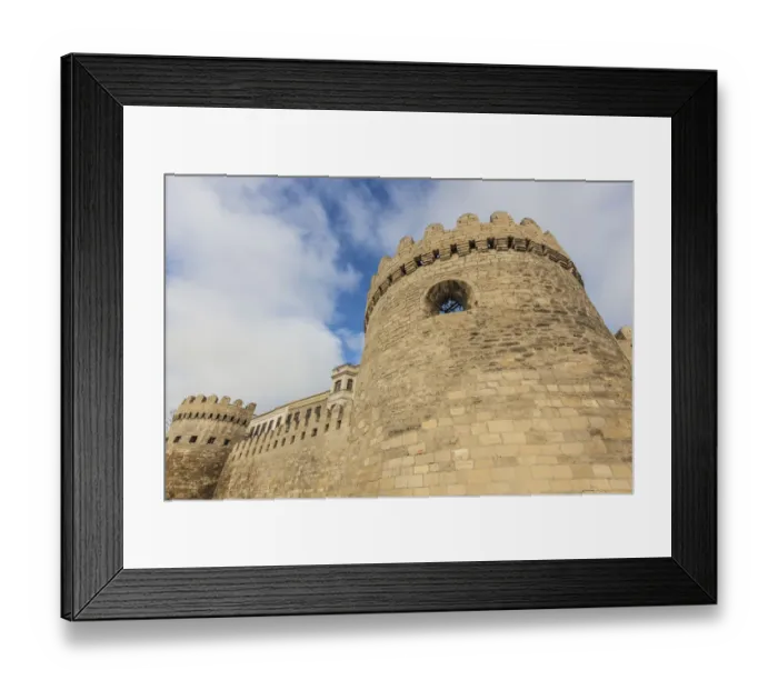 Framed Print : Azerbaijan, Baku. Old city wall