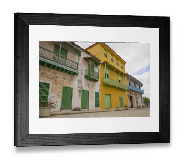 Framed Print : Local colorful streets and building architecture in Old Havana, Cuba Framed Print : Local colorful streets and building architecture in Old Havana, Cuba
