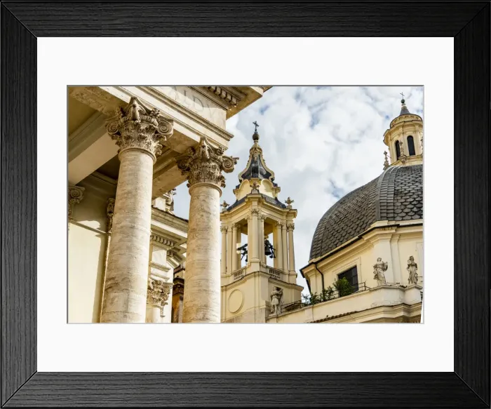 Framed Print : Italy, Rome. Piazza del Popolo, columns of Chiesa de Santa Maria del Montesanto Framed Print : Italy, Rome. Piazza del Popolo, columns of Chiesa de Santa Maria del Montesanto