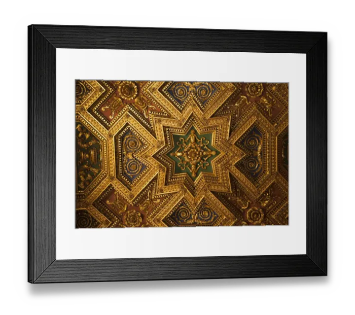 Framed Print : Italy, Rome, Trastevere, ornate gold ceiling in cathedral Framed Print : Italy, Rome, Trastevere, ornate gold ceiling in cathedral