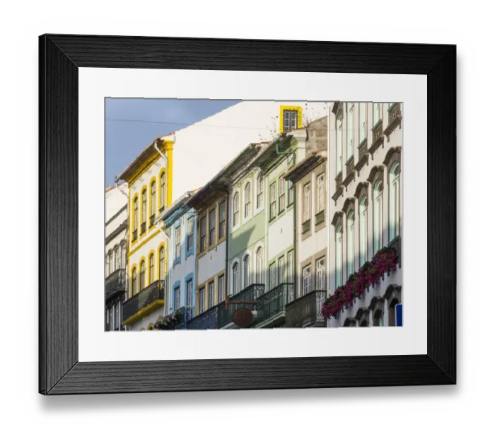 Framed Print : The typical facades of the houses in the historic center