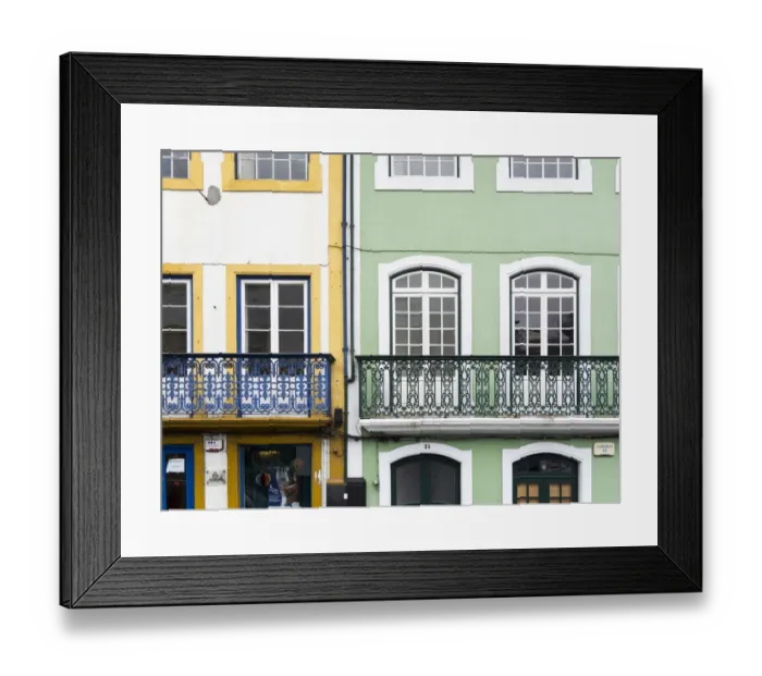Framed Print : The typical facades of the houses in the historic center