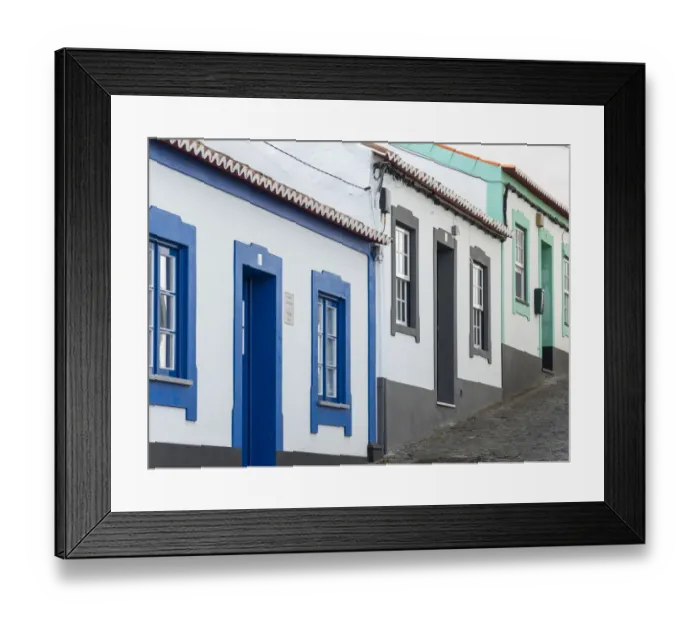 Framed Print : The typical facades of the houses in the historic center Framed Print : The typical facades of the houses in the historic center