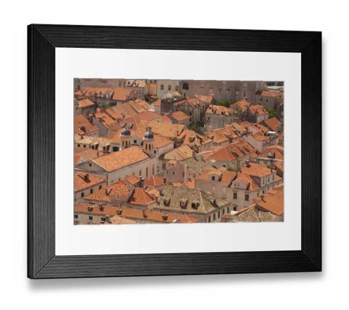 Framed Print : Croatia, Dubrovnik. Historic walled city and UNESCO World Heritage Site, red tile roofs Framed Print : Croatia, Dubrovnik. Historic walled city and UNESCO World Heritage Site, red tile roofs