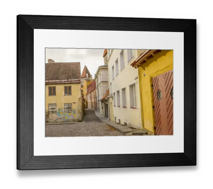 Framed Print : Baltic States, Estonia, Tallinn. Cobblestone street in the old city Framed Print : Baltic States, Estonia, Tallinn. Cobblestone street in the old city