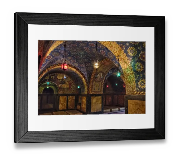 Framed Print : Mosaic painting inside Oplenac Royal Mausoleum, also known as Saint Georges Church Framed Print : Mosaic painting inside Oplenac Royal Mausoleum, also known as Saint Georges Church