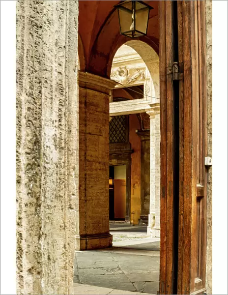 Italy, Rome. Corso del Rinascimento, Palazzo della Sapienza, multiple doorways