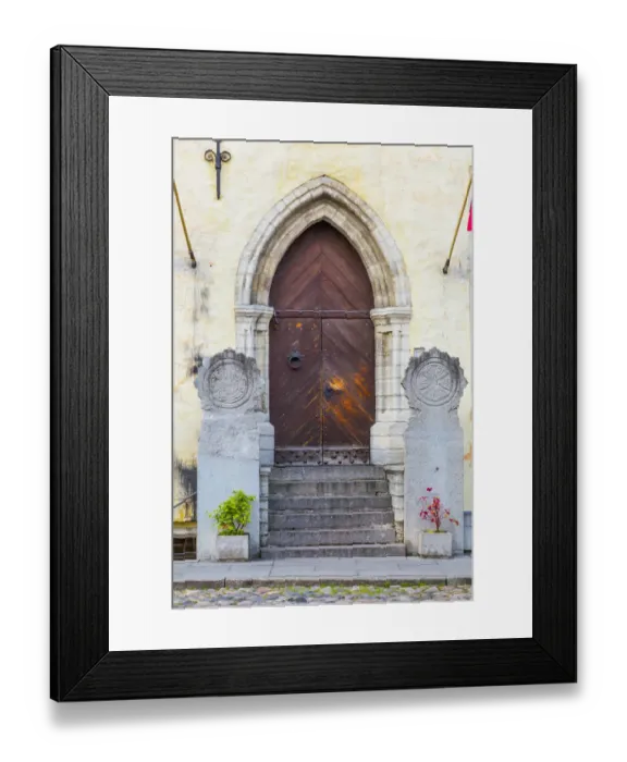 Framed Print : Baltic States, Estonia, Tallinn. Tallinn Old Town, church door Framed Print : Baltic States, Estonia, Tallinn. Tallinn Old Town, church door