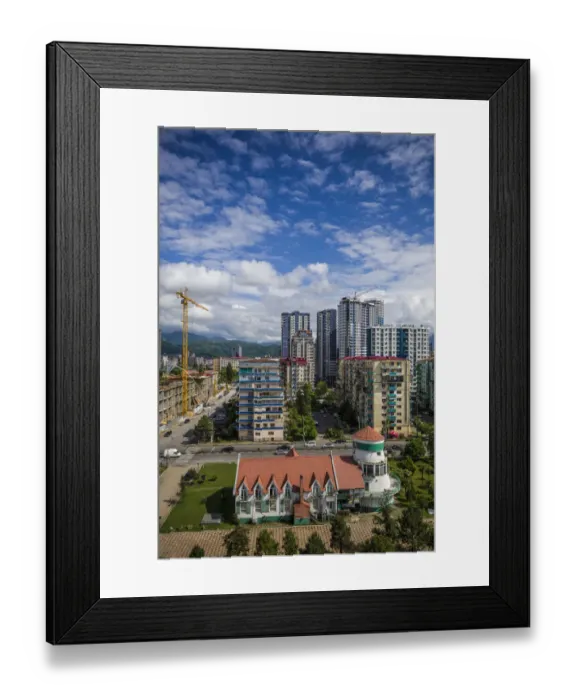 Framed Print : Georgia, Batumi. Batumi Boulevard seaside promenade, new architecture