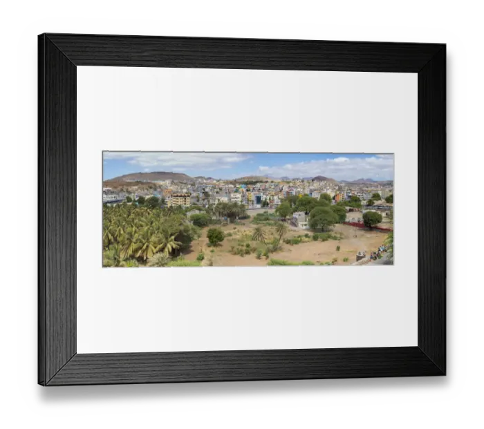 Framed Print : City view from Plato towards the western quarters. The capital Praia on Santiago Island Framed Print : City view from Plato towards the western quarters. The capital Praia on Santiago Island
