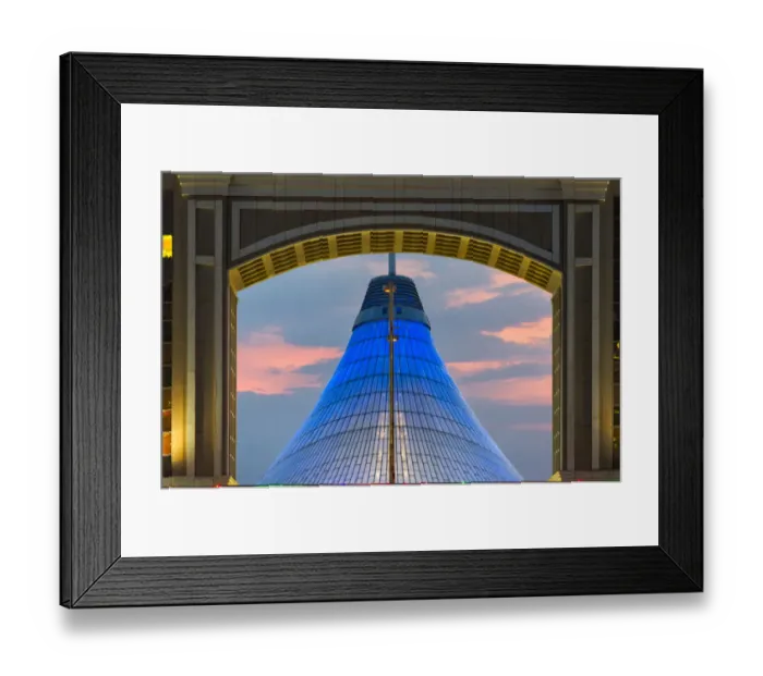 Framed Print : Night view of Khan Shatyr Entertainment Center (a 150-m high transparent tent Framed Print : Night view of Khan Shatyr Entertainment Center (a 150-m high transparent tent