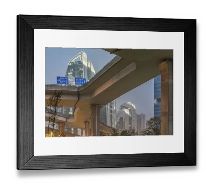 Framed Print : China, Jiangsu, Nanjing. Expressway and modern buildings near Nanjing South Station Framed Print : China, Jiangsu, Nanjing. Expressway and modern buildings near Nanjing South Station