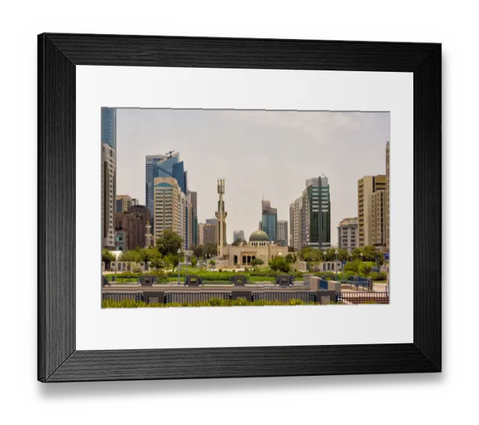 Framed Print : Modern high-rise in downtown, Abu Dhabi, United Arab Emirates