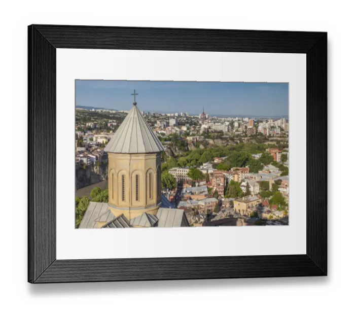 Framed Print : Georgia, Tbilisi. Old Town, Narikala Fortress, Church of St. Nicholas