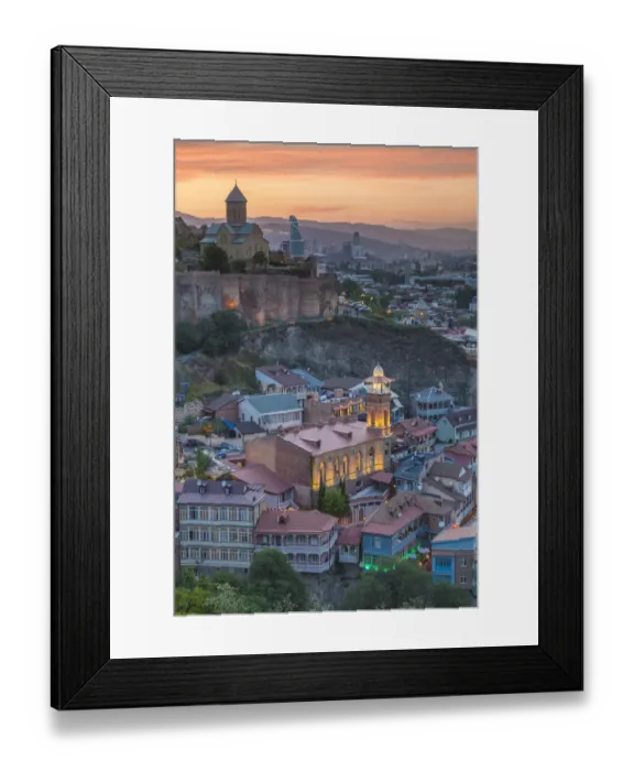 Framed Print : Georgia, Tbilisi. Old Town, Muslim Quarter and Narikala Fortress Framed Print : Georgia, Tbilisi. Old Town, Muslim Quarter and Narikala Fortress