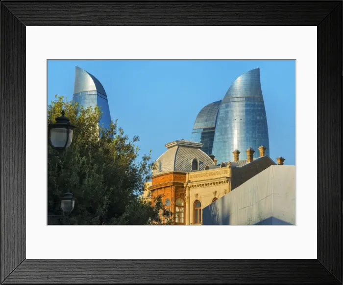Framed Print : Old houses in the Inner City of Baku with Flaming Towers, Baku, Azerbaijan Framed Print : Old houses in the Inner City of Baku with Flaming Towers, Baku, Azerbaijan