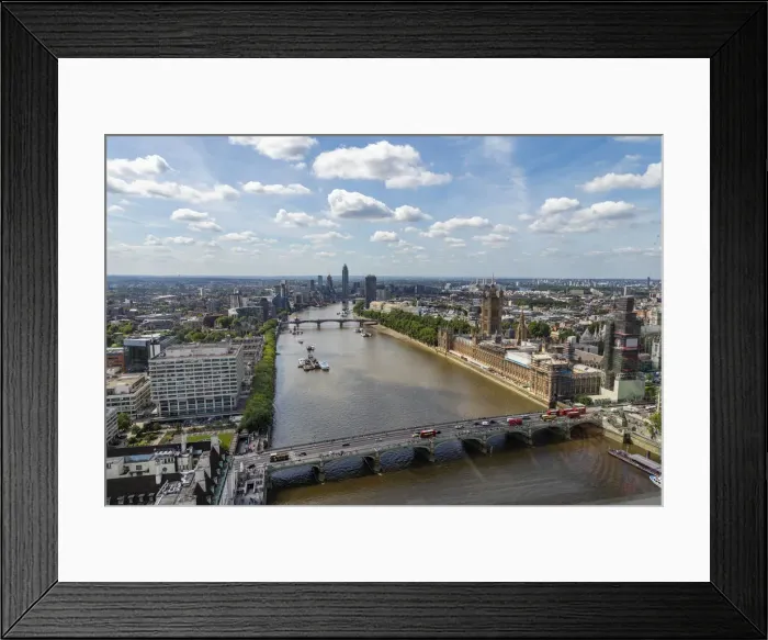 Framed Print : Aerial of London from London Eye, England Framed Print : Aerial of London from London Eye, England