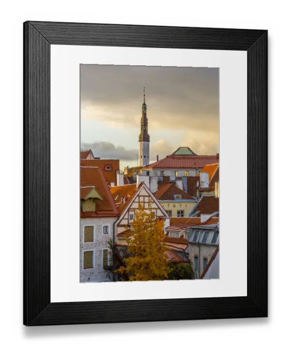 Framed Print : Baltic States, Estonia, Tallinn. Rooftops near city walls Framed Print : Baltic States, Estonia, Tallinn. Rooftops near city walls