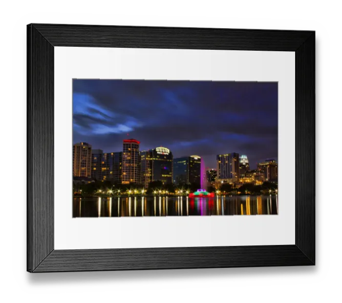 Framed Print : Downtown Lake Eola at night, Orlando, Florida Framed Print : Downtown Lake Eola at night, Orlando, Florida