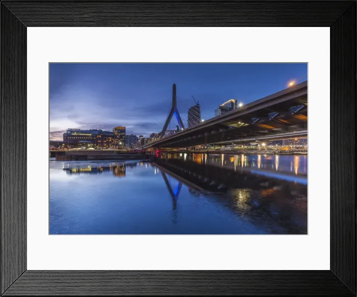 Framed Print : USA, Massachusetts, Boston. Leonard P. Zakim Bridge at dawn Framed Print : USA, Massachusetts, Boston. Leonard P. Zakim Bridge at dawn