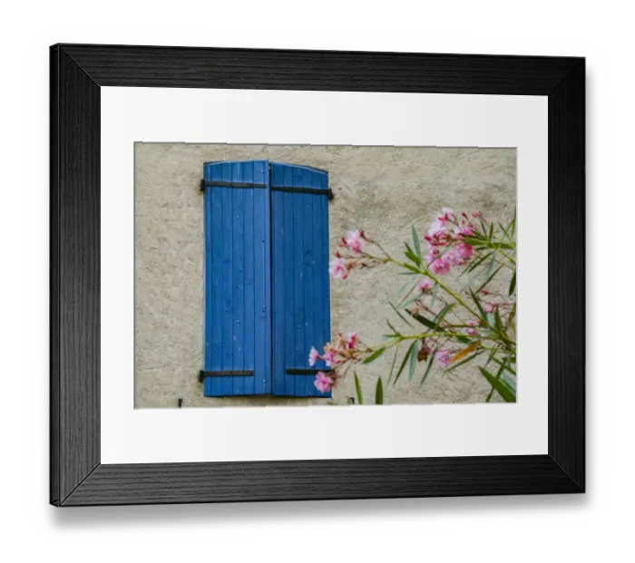Framed Print : Window of Manosque home in Provence Region of Southern France