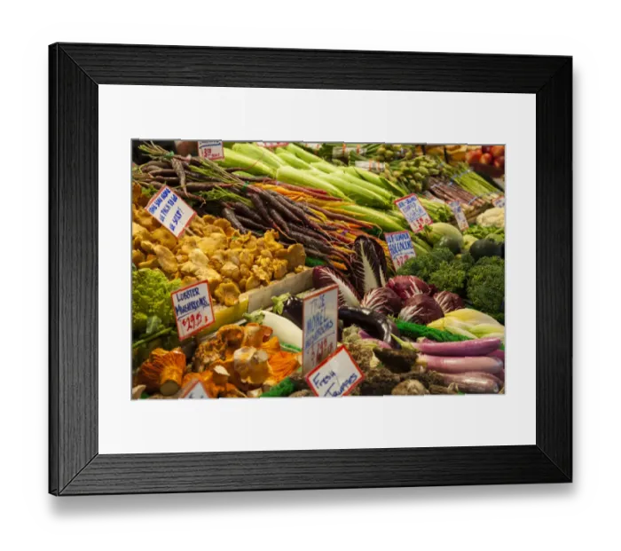 Framed Print : Fresh vegetables for sale at Pike Place Market in Seattle, Washington State Framed Print : Fresh vegetables for sale at Pike Place Market in Seattle, Washington State