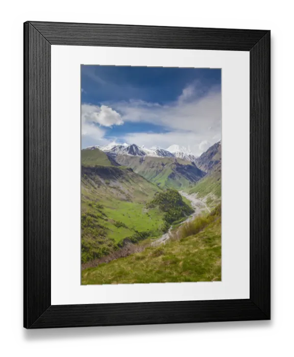 Framed Print : Georgia, Georgian Military Highway, Gudauri. Mountain landscape Framed Print : Georgia, Georgian Military Highway, Gudauri. Mountain landscape