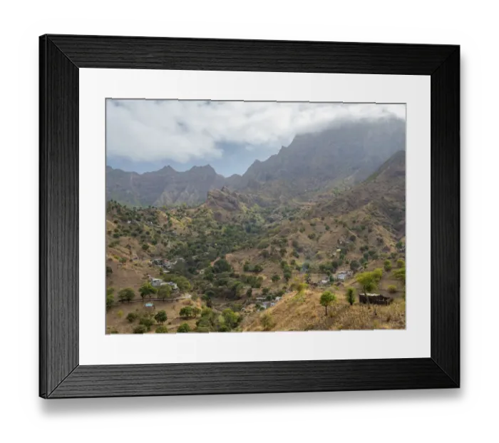 Framed Print : Landscape west of Assomada (Somada). Santiago Island, Cape Verde