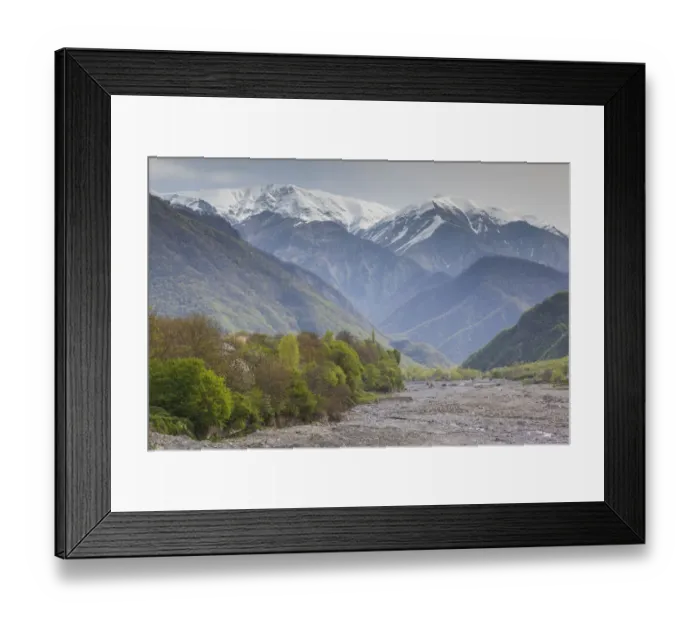Framed Print : Azerbaijan, Kish. View of the snowcapped Caucasus Mountains Framed Print : Azerbaijan, Kish. View of the snowcapped Caucasus Mountains