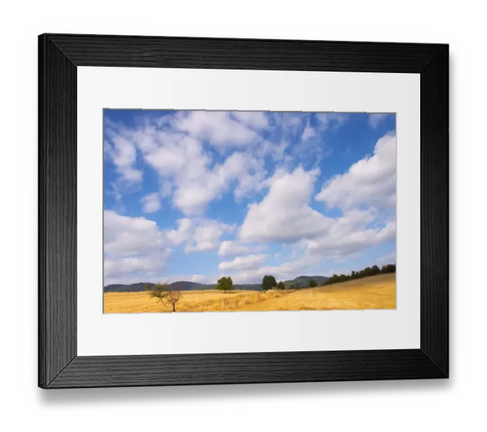 Framed Print : Landscape of farmland, Ismailli region, Azerbaijan