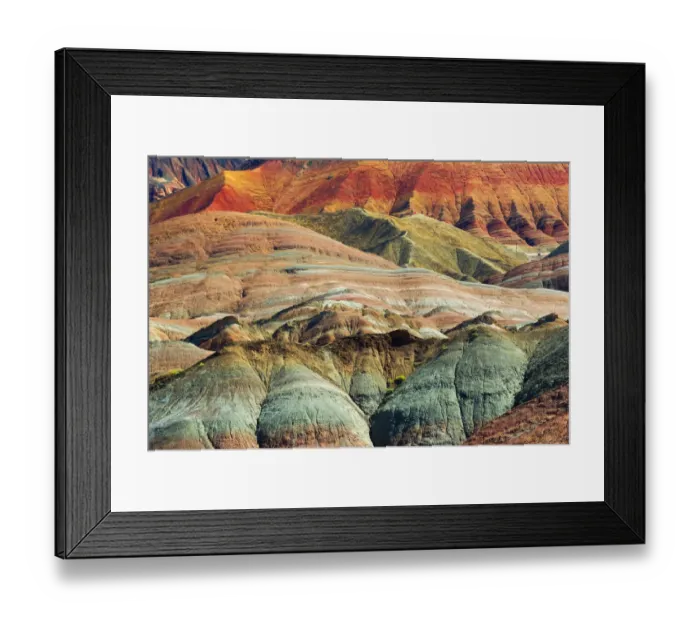Framed Print : Colorful mountains in Zhangye National Geopark, Zhangye, Gansu Province, China
