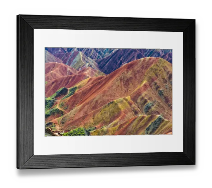 Framed Print : Colorful mountains in Zhangye National Geopark, Zhangye, Gansu Province, China Framed Print : Colorful mountains in Zhangye National Geopark, Zhangye, Gansu Province, China