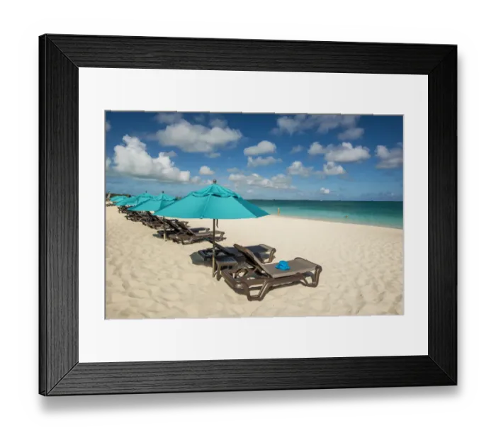 Framed Print : Beach umbrellas on Grace Bay Beach, Providenciales, Turks and Caicos Islands, Caribbean Framed Print : Beach umbrellas on Grace Bay Beach, Providenciales, Turks and Caicos Islands, Caribbean