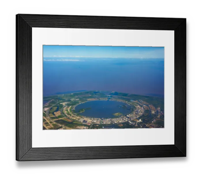 Framed Print : Aerial view of coastline, Shanghai, China Framed Print : Aerial view of coastline, Shanghai, China