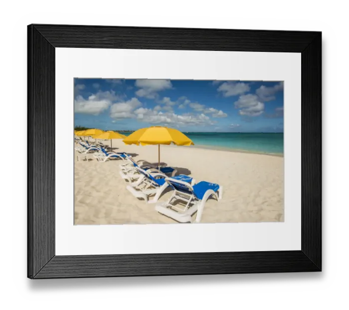 Framed Print : Beach umbrellas on Grace Bay Beach, Providenciales, Turks and Caicos Islands, Caribbean Framed Print : Beach umbrellas on Grace Bay Beach, Providenciales, Turks and Caicos Islands, Caribbean