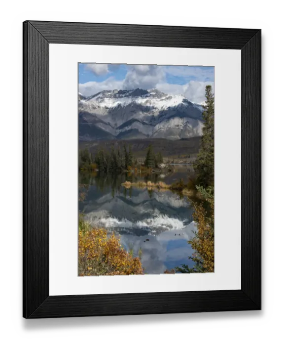 Framed Print : Canada, Alberta. Autumn reflections at Talbot Lake, Jasper National Park Framed Print : Canada, Alberta. Autumn reflections at Talbot Lake, Jasper National Park