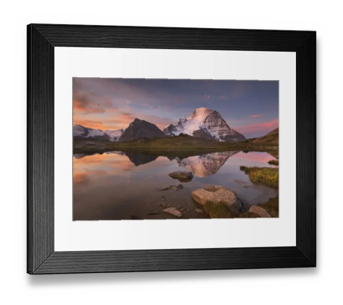 Framed Print : Canada, British Columbia. Sunrise over Mount Robson, highest mountain in the Canadian