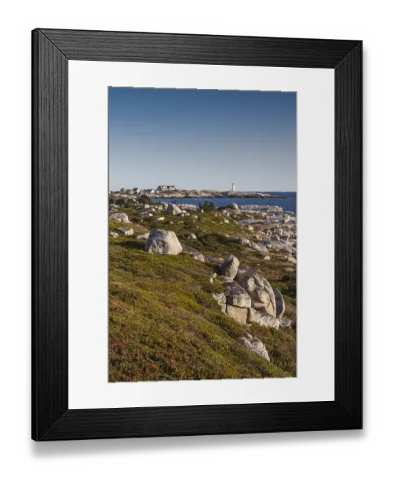 Framed Print : Canada, Nova Scotia, Peggys Cove. Fishing village and lighthouse