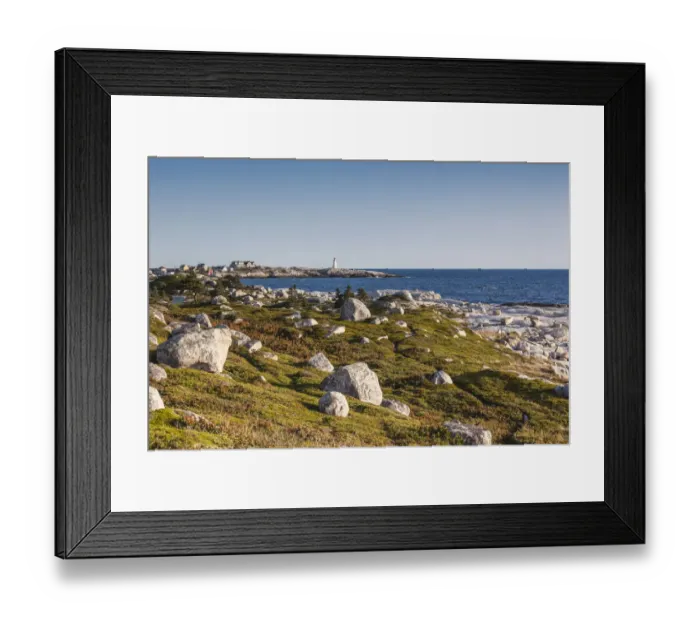 Framed Print : Canada, Nova Scotia, Peggys Cove. Fishing village and lighthouse