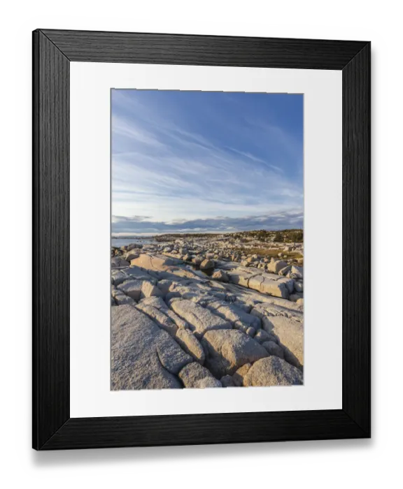 Framed Print : Canada, Nova Scotia, Peggys Cove. Atlantic Coast and rocky coastline
