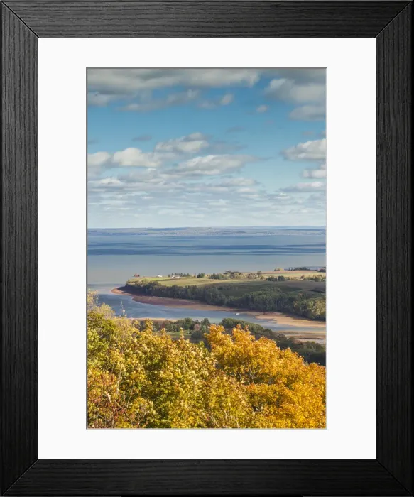 Framed Print : Canada, Nova Scotia, Canning. The Lookoff, elevated view of the Annapolis Valley in