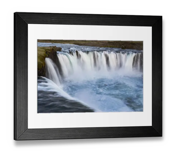 Framed Print : Iceland, Godafoss waterfall. The waterfall stretches over 30 meters with multiple small
