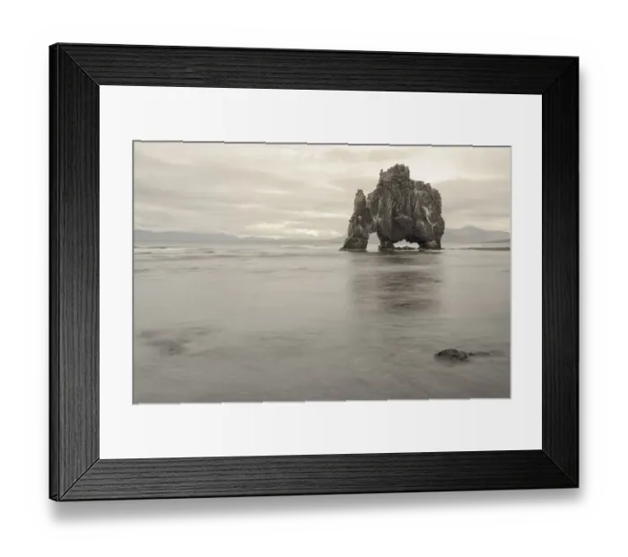 Framed Print : Iceland, Hvitserkur. This sea stack or monolith represents a legend that it was a troll Framed Print : Iceland, Hvitserkur. This sea stack or monolith represents a legend that it was a troll